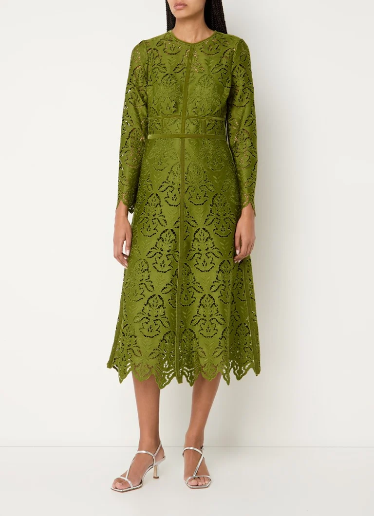 LKBennett Gracie midi dress with openwork design