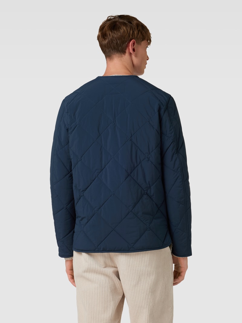 Steppjacke mit Knopfleiste Modell 'LIDDESDALE' in marineblau