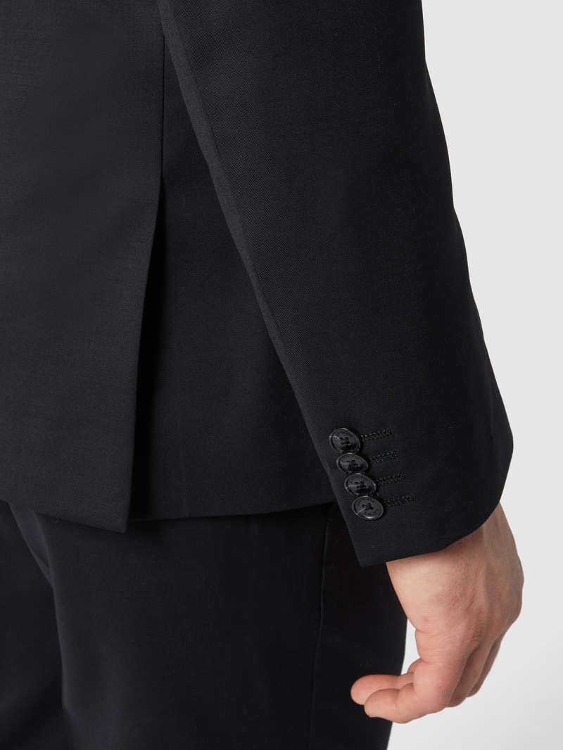 Slim FIt 2-Knopf-Sakko mit Stretch-Anteil Modell 'George' in schwarz