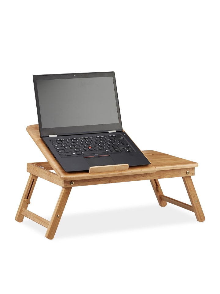 relaxdays Laptoptisch in Natur 17 Zoll - (B)69x (H)30 x (T)35 cm günstig kaufen onesize
