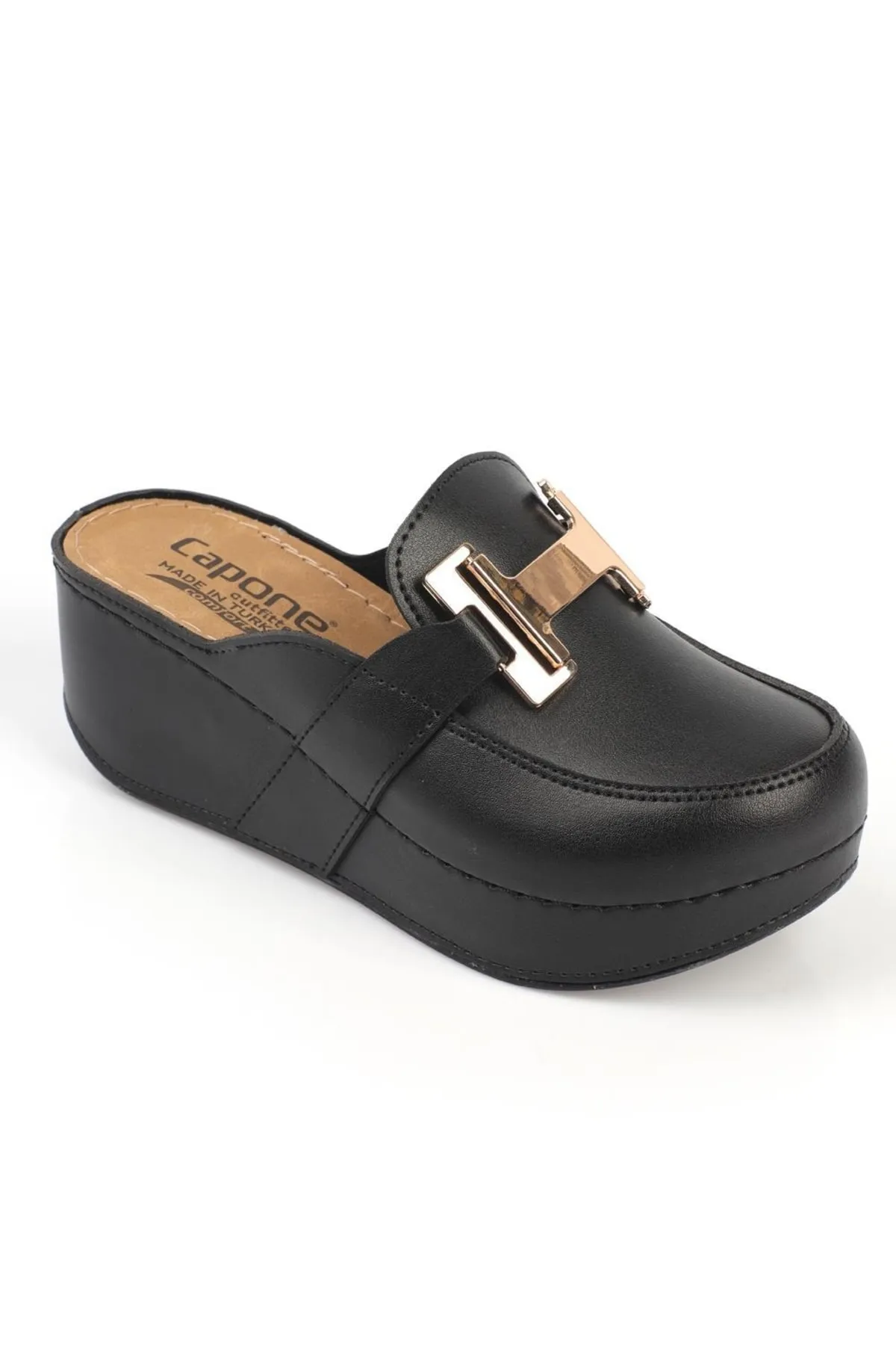 Capone Outfitters  Anatomisch weiche, bequeme Mutterhausschuhe mit Keilabsatz