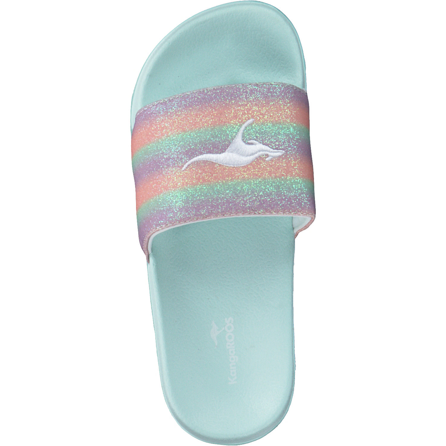 KangaROOS K-Slide Shine 18574, Badeschuhe, Kinder, mint/rainbow