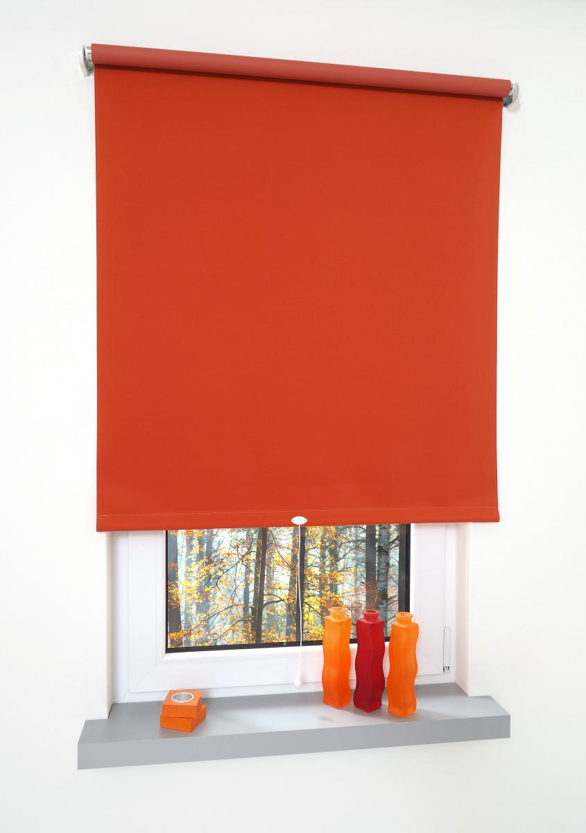 Bella Casa Rollo, Mittelzugrollo Uni Verdunkelung, 92 x 180 cm, terracotta
