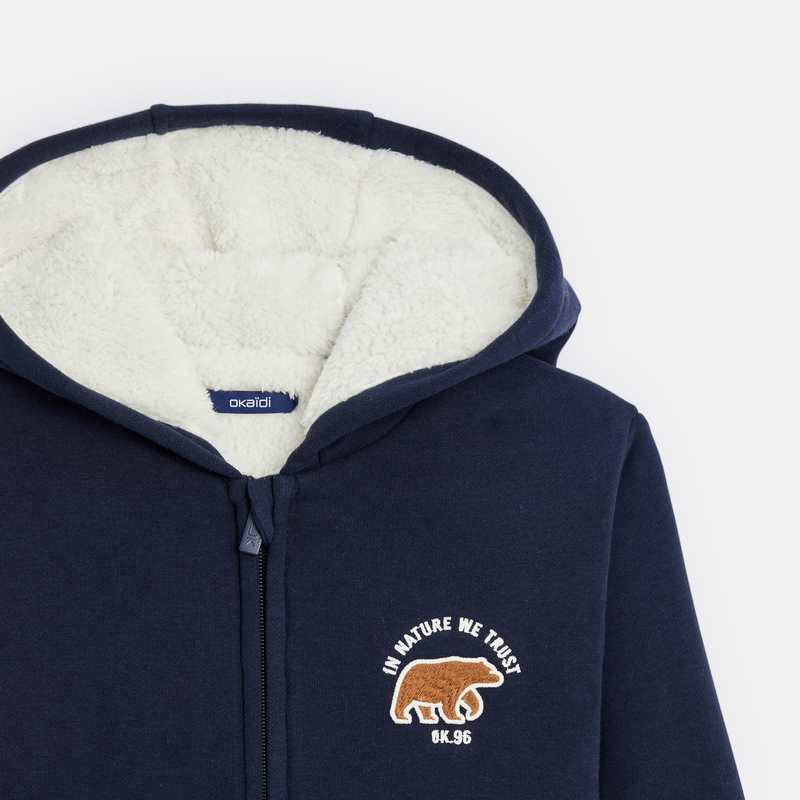 Sweat-shirt doublé en polaire sherpa bleu garçon