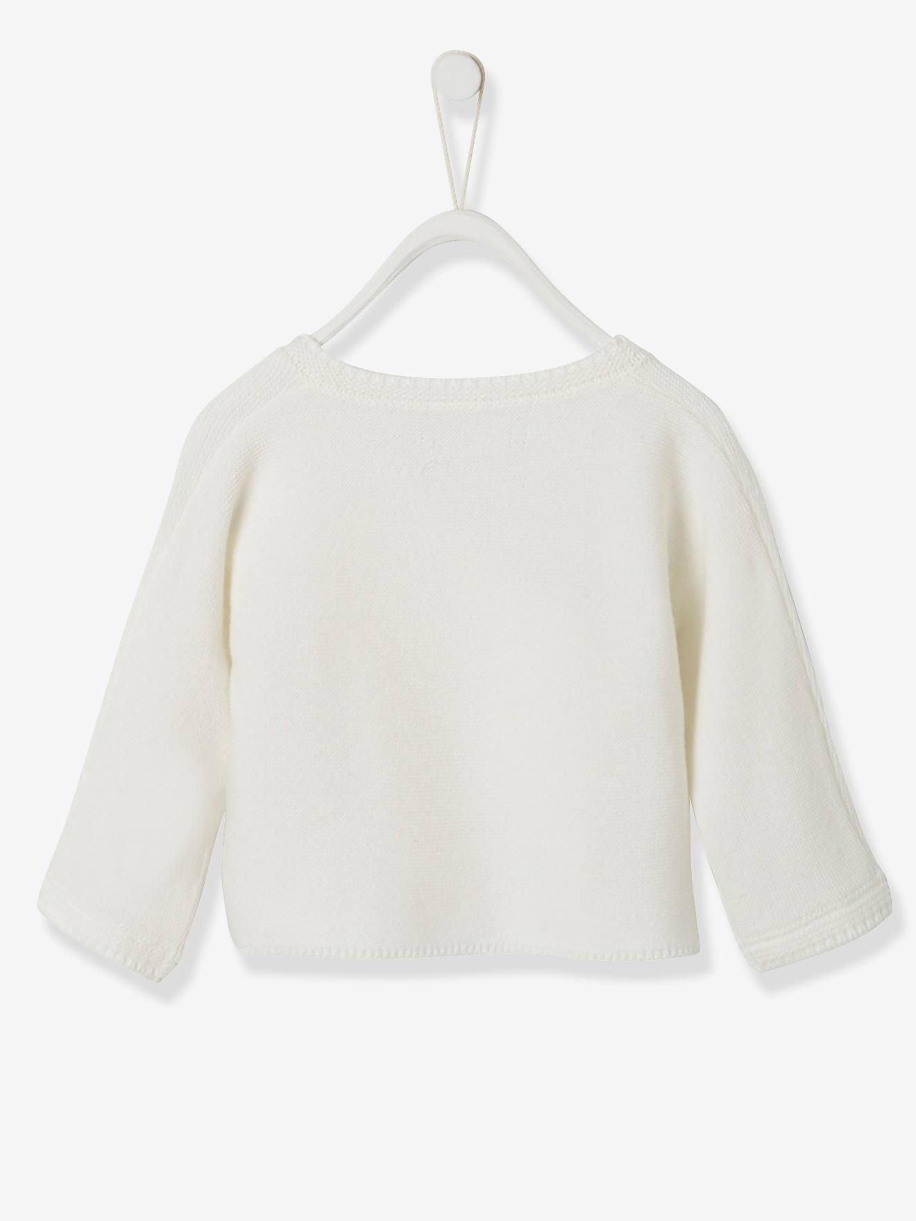 Brassière bébé en coton et laine bleu pale
