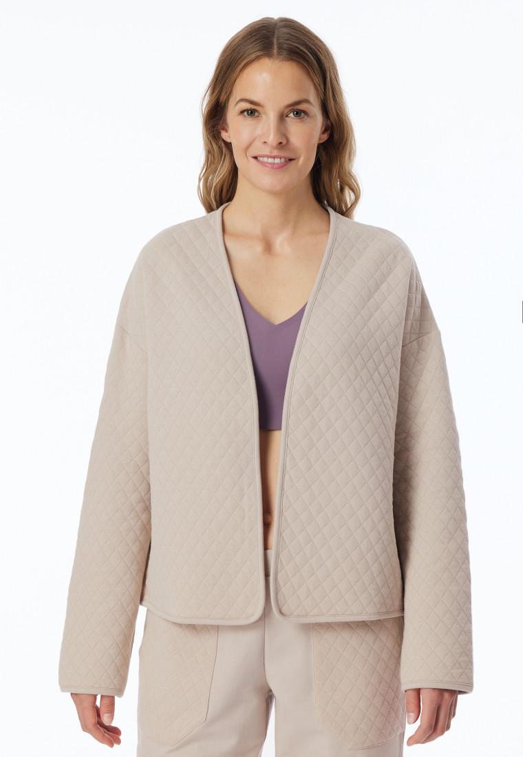 Jacke Jersey-Quiltstoff und Sweatware beige - Mix+Relax