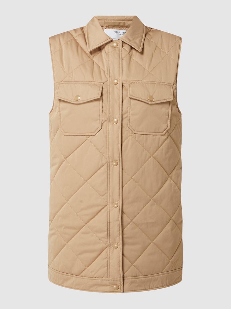 Steppweste mit Umlegekragen Modell 'Tinna' in camel