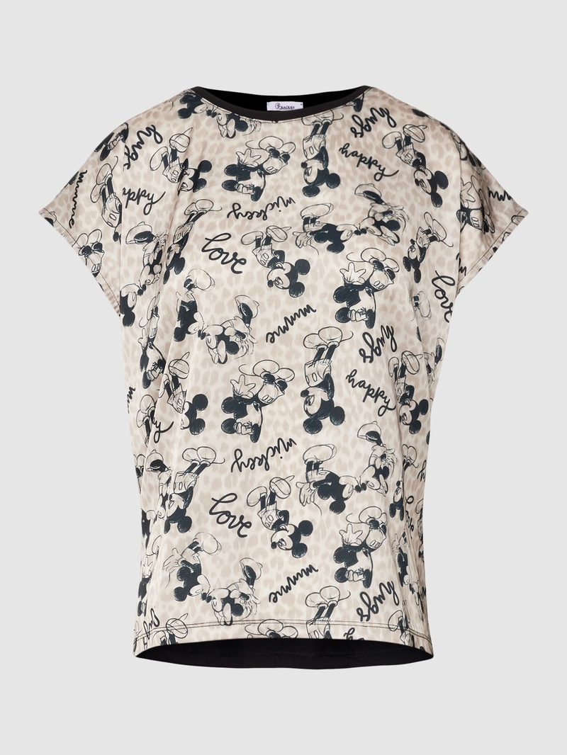 T-Shirt mit Motiv-Print in schwarz