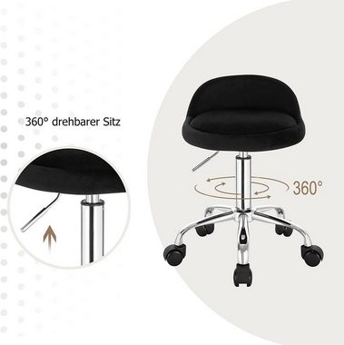 Woltu Bürostuhl, mit Rollen Drehhocker höhenverstellbar Sitzhöhe 43-54,5 cm