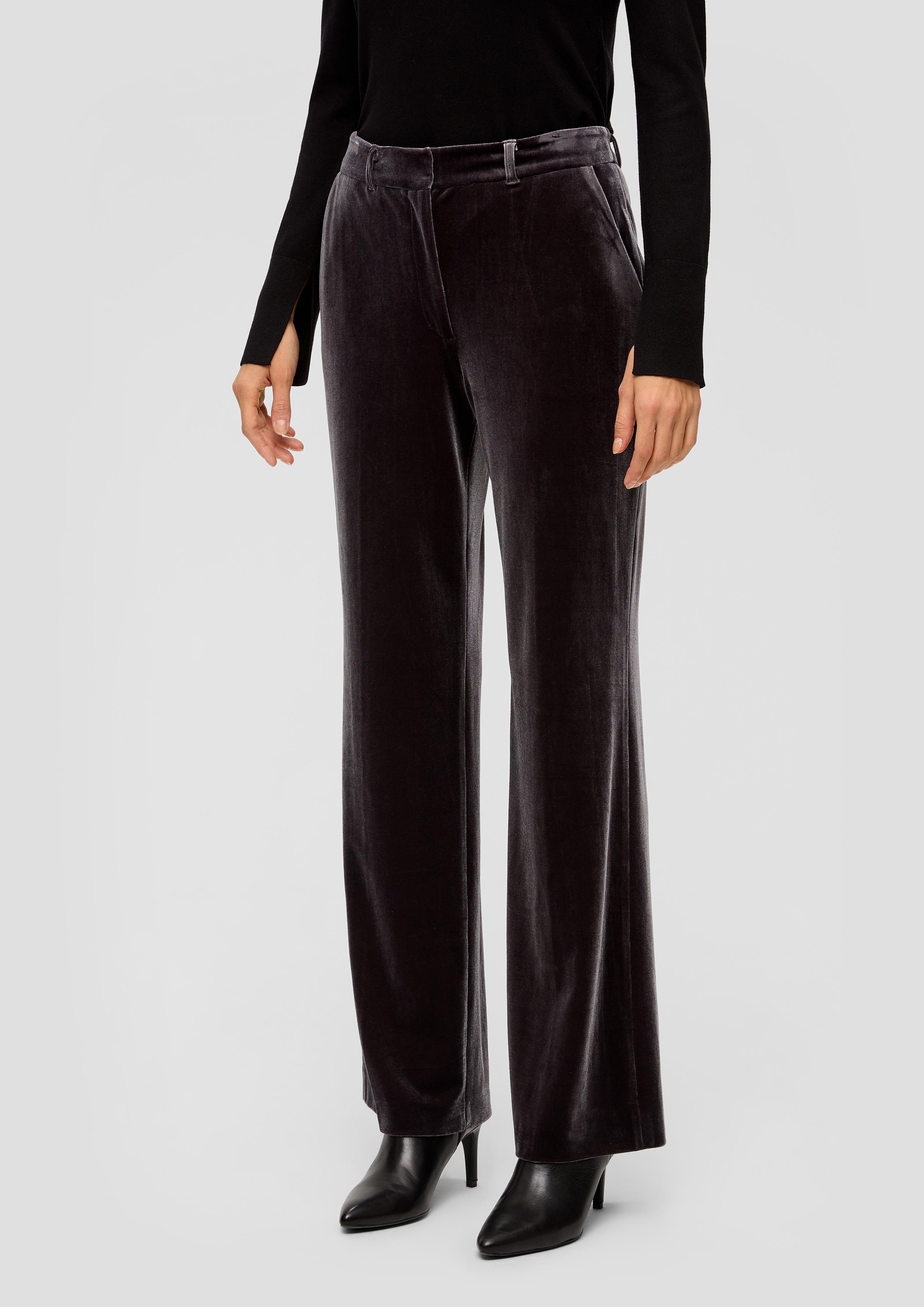 Samthose mit Wide Leg  2138144-9897