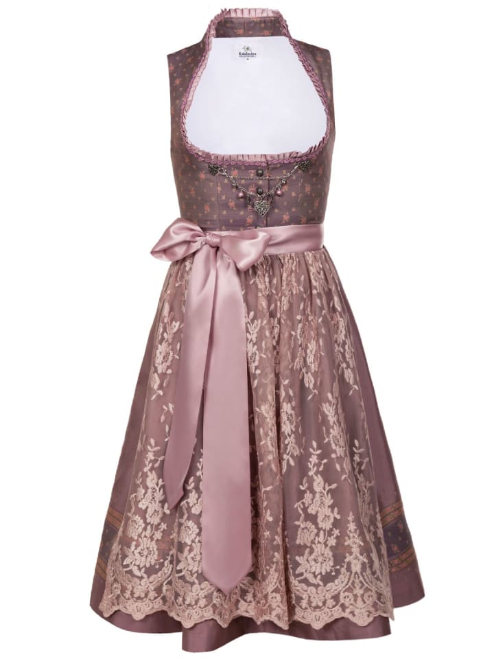 Edelnice Midi Dirndl 2-teilig Madeleine Stehkragen in rose günstig kaufen