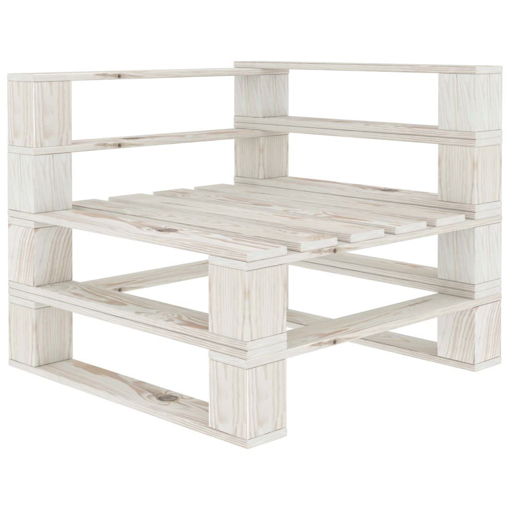 vidaXL Loungesofa Garten-Palettensofa 2-Sitzer Weiß Holz, 1 Teile