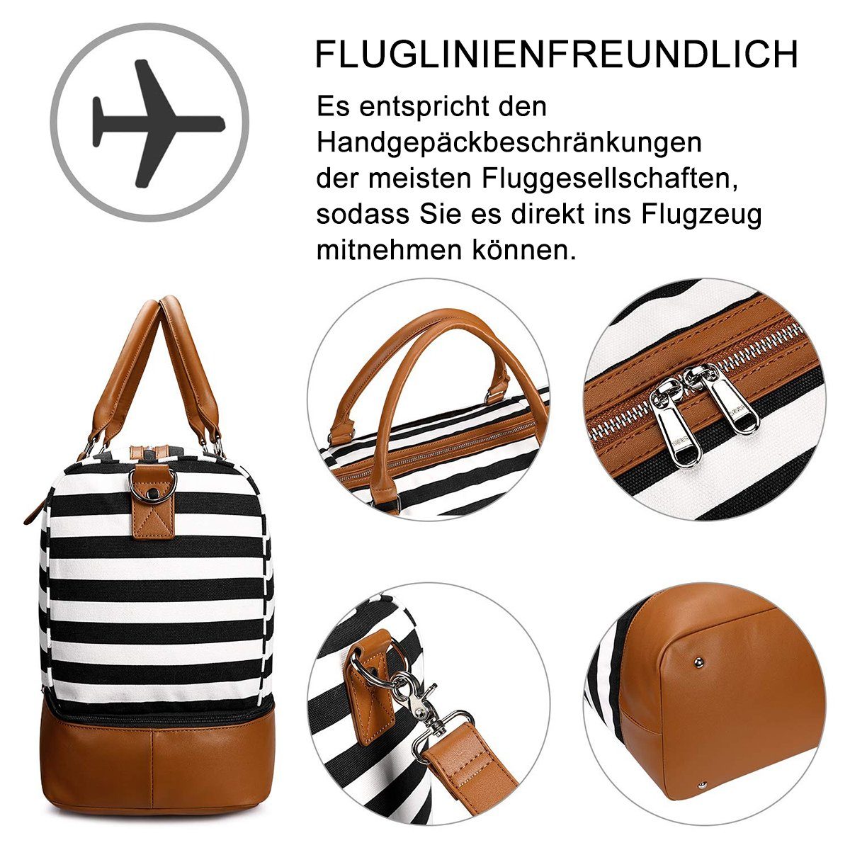 S-ZONE Reisetasche (1-tlg), Fitness-Freizeit-Sport- Reisetasche mit Schuhfach