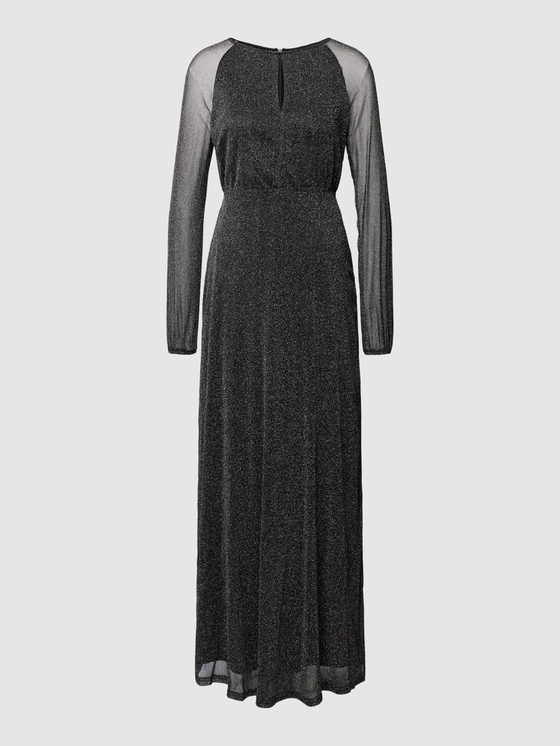 Abendkleid mit Effektgarn in schwarz