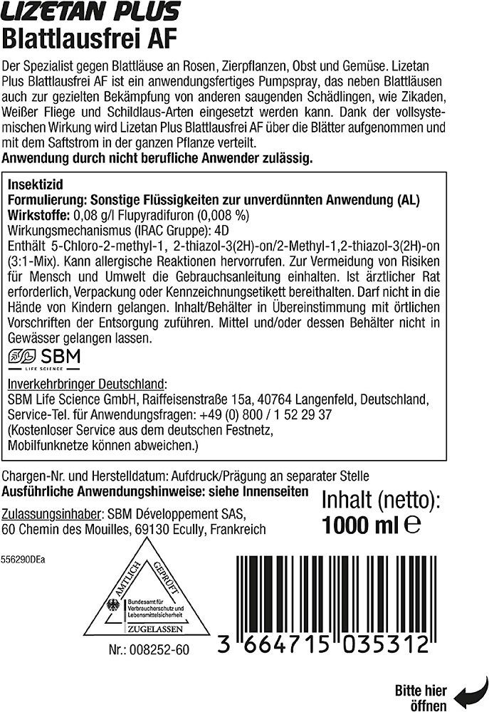 Protect Garden Insektenvernichtungsmittel Protect Garden Lizetan Plus Blattlausfrei AF 1 l