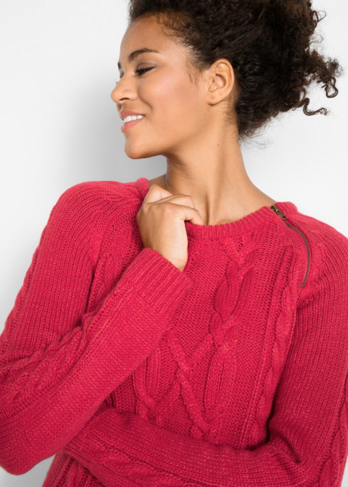 Strickkleid mit Reißverschluss-Detail