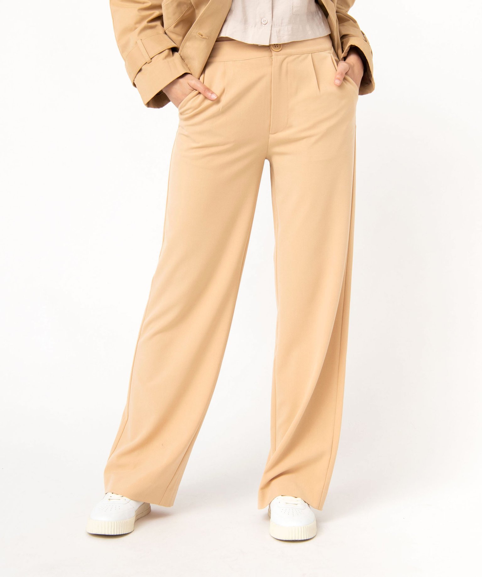 Pantalon large et souple femme camel | GEMO