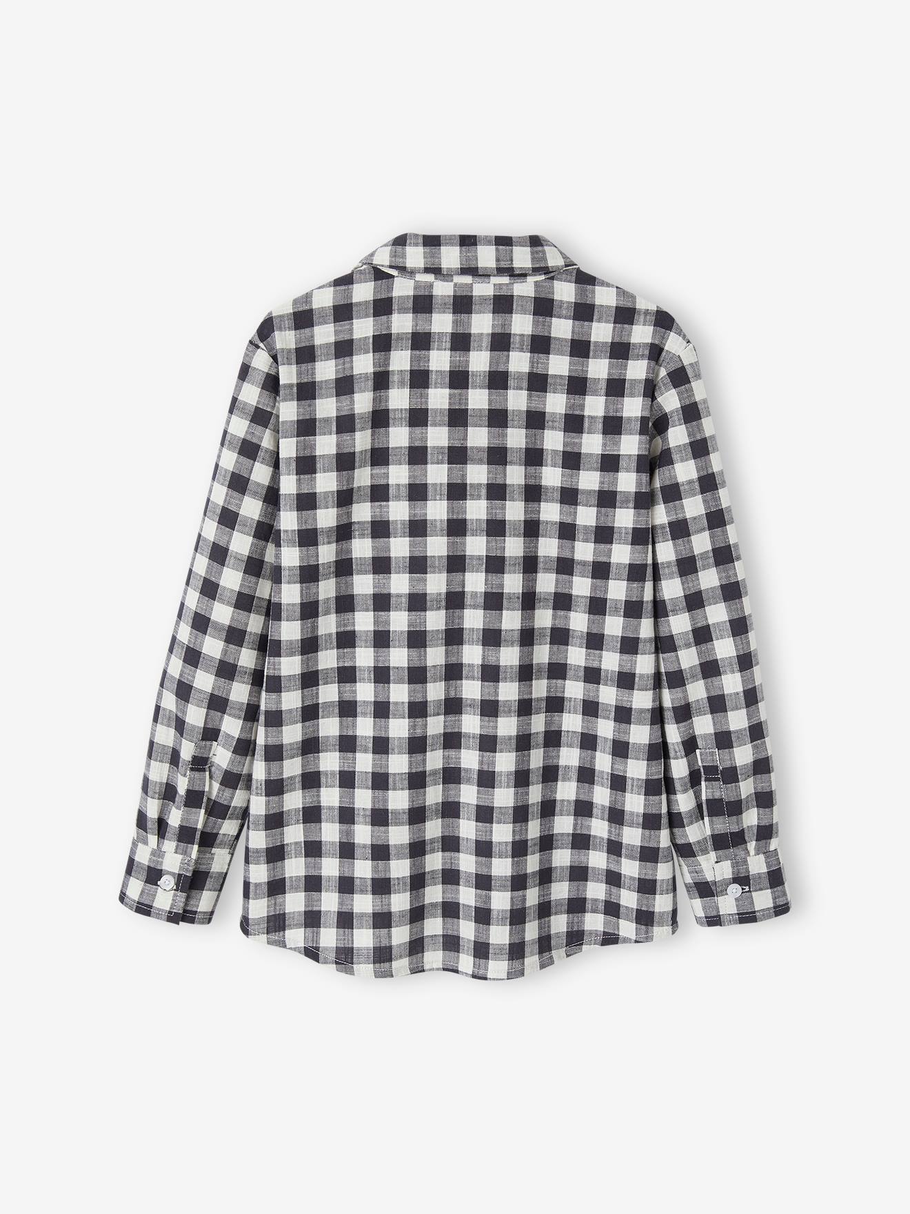Chemise vichy garçon carreaux bleu