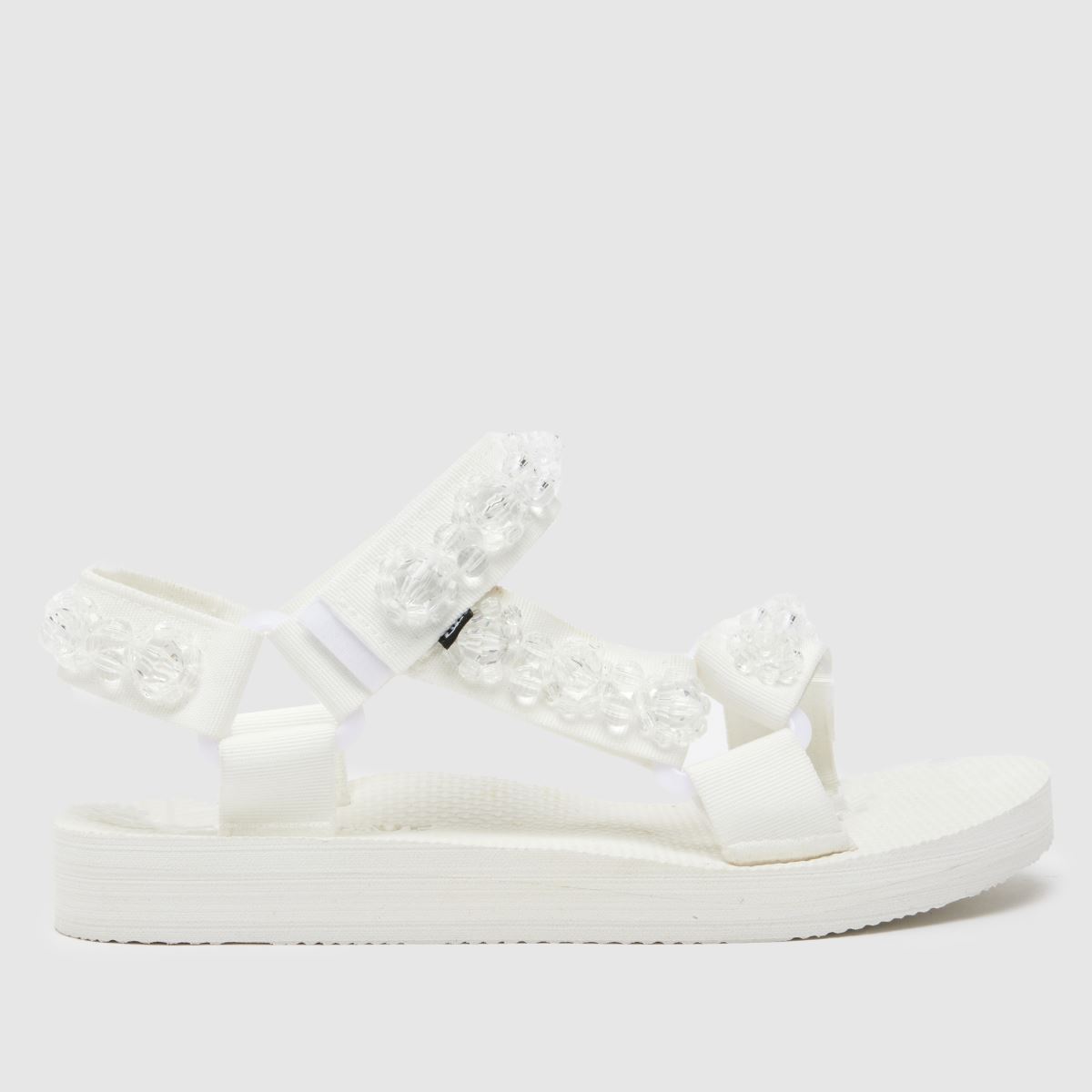 ARIZONA LOVE – Vita trekky-sandaler med kristallpärlor