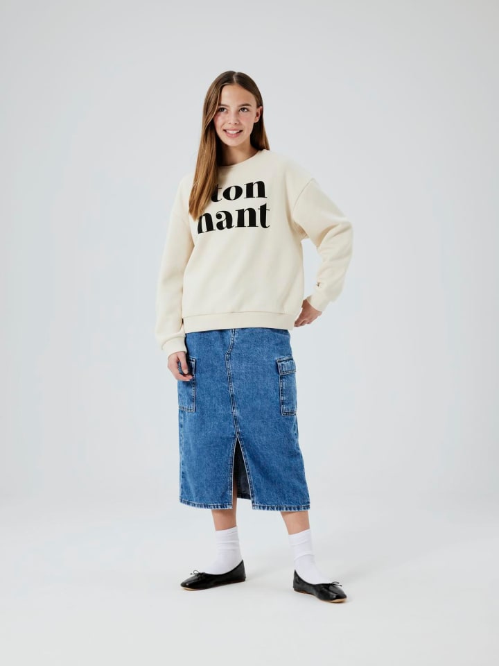 name it Jeansrock lang NKFMARIA DNM LONG CARGO SKIRT in medium blue denim günstig kaufen 146