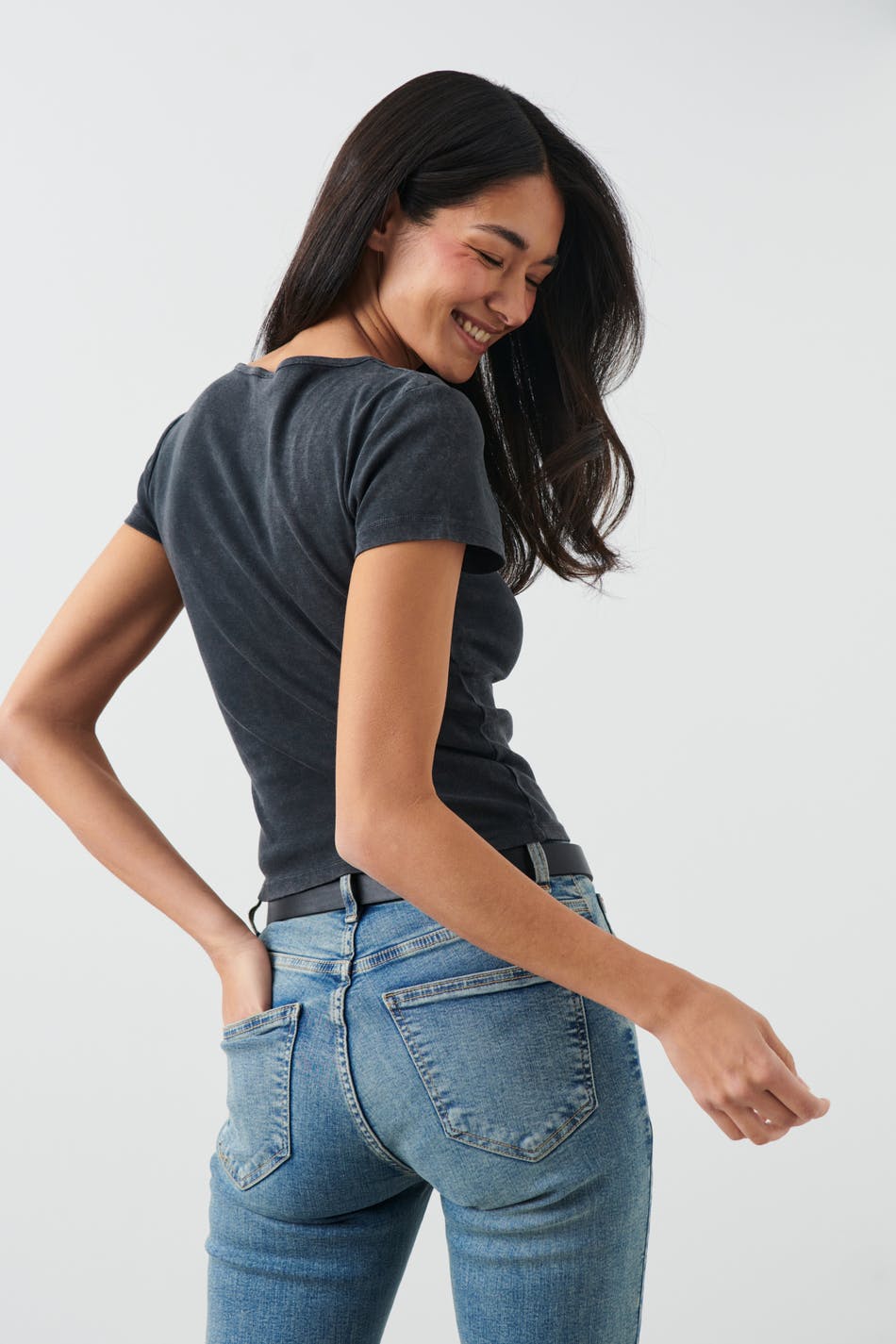 Washed tight rib top