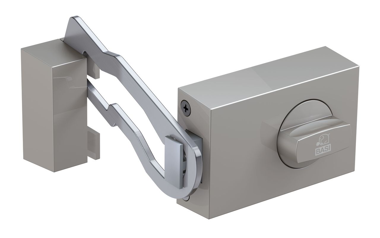 Basi KS500-60 Kastenschloss Sperrbügel (käntig) Silber