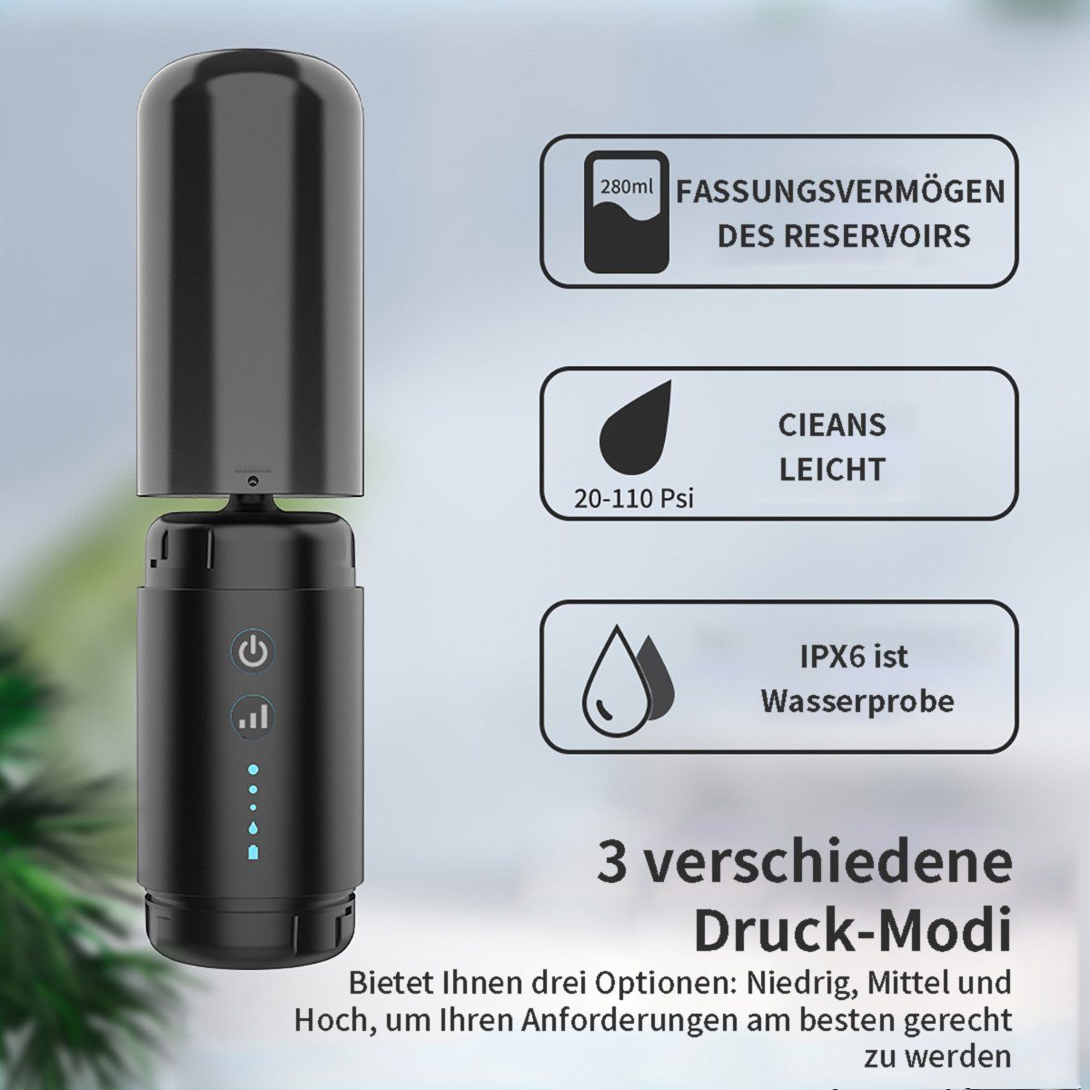 götäzer Ohrenreiniger Ohrenreiniger, wasserbetriebener mit 6 DüsenOhrenreinigungsset, Sicher, effektiv, mit verschiedenen Druckstufen und Düsen erhältlich