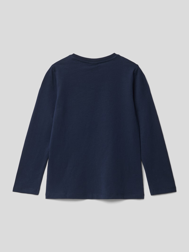 Longsleeve mit Motiv-Print Modell 'Back to School' in marineblau