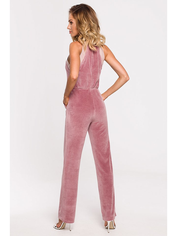 made of emotion Samtjumpsuit in Rosa günstig kaufen