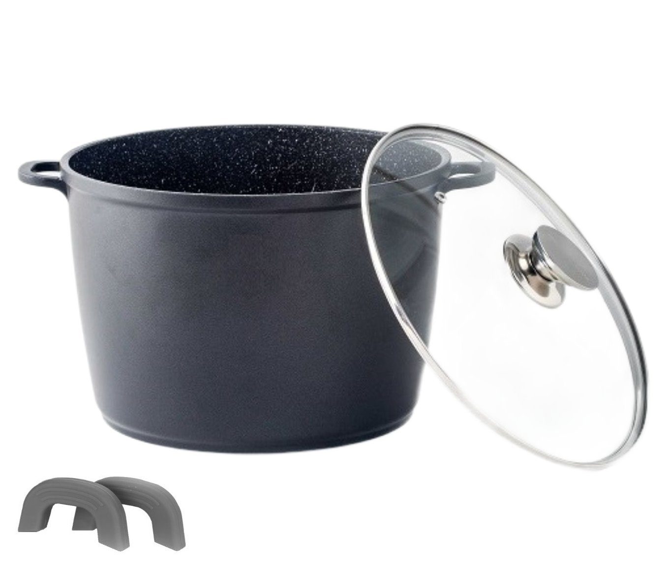 Cheffinger Kochtopf Tiefer Kochtopf Induktion Deckel Ø24/28cm Suppentopf Alu Guss, Aluminium (1-tlg)