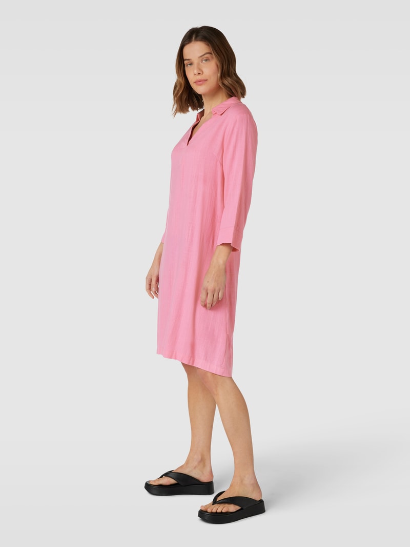 Knielanges Tunikakleid mit 3/4-Arm in pink