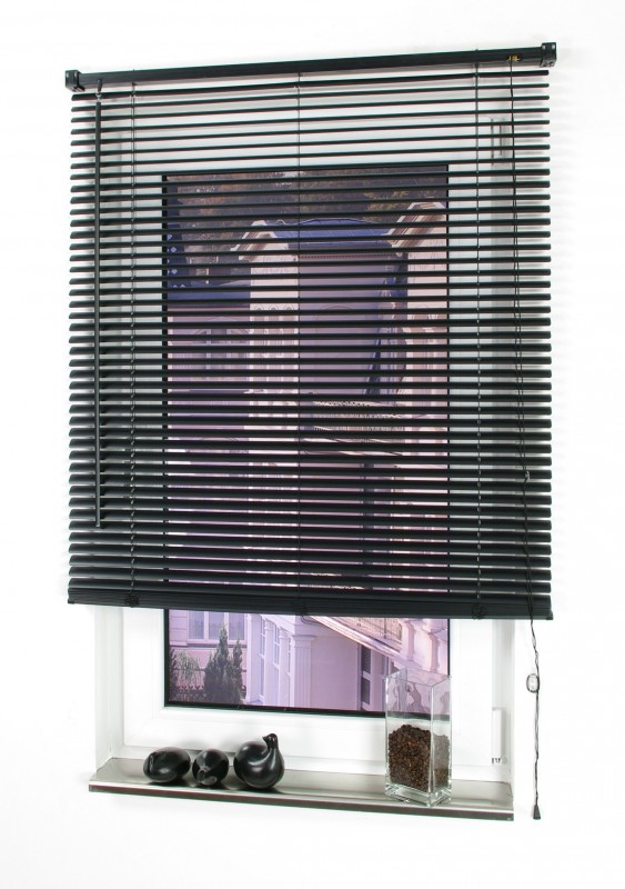 Bella Casa Kunststoff-Jalousie, schwarz, 220 x 60 cm