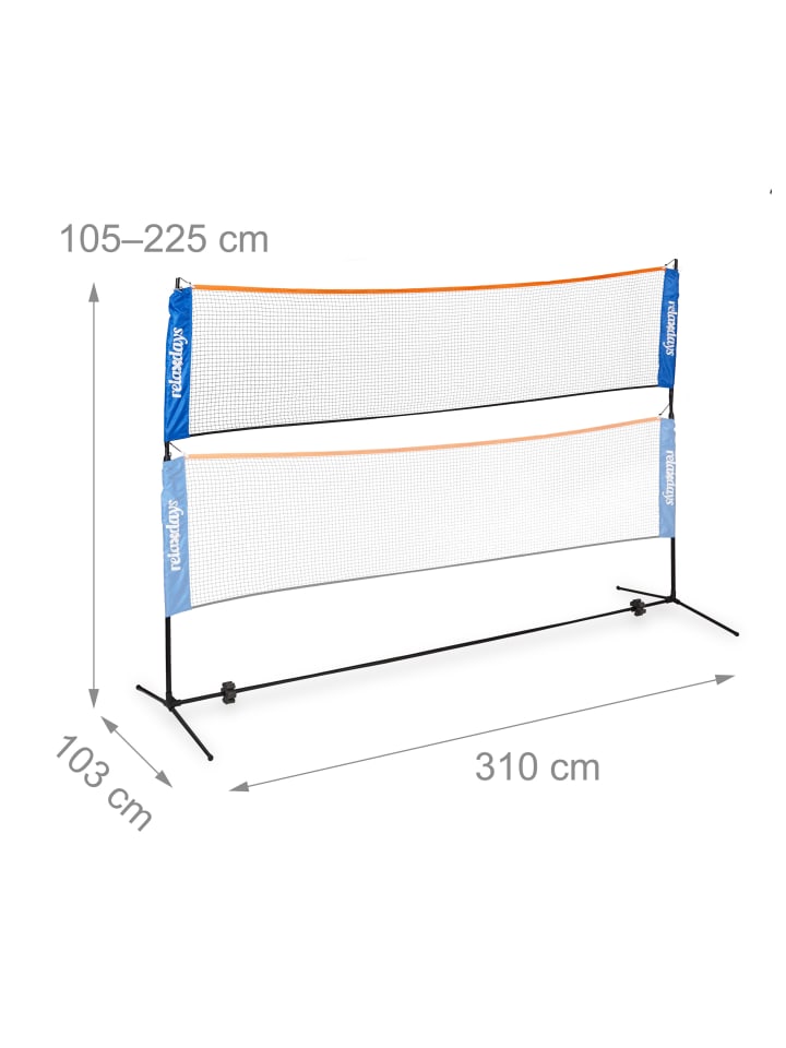 relaxdays Badmintonnetz in Schwarz/ Blau - (B)310 x (H)225 x (T)103 cm günstig kaufen onesize