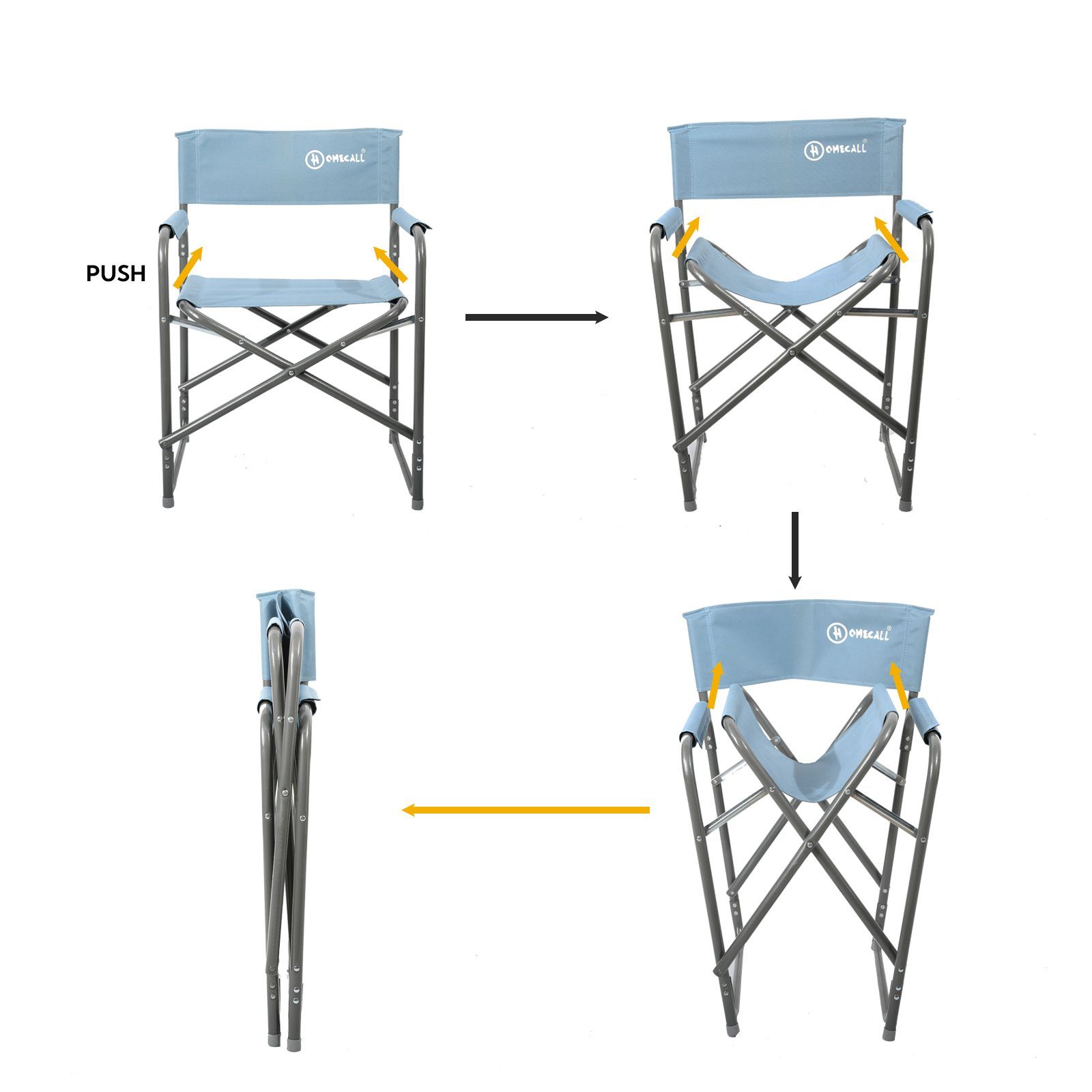 HOMECALL Regiestuhl Faltbar Campingstuhl Gartenstuhl Klappbare, ultraleicht, Aluminium, Klappstühle