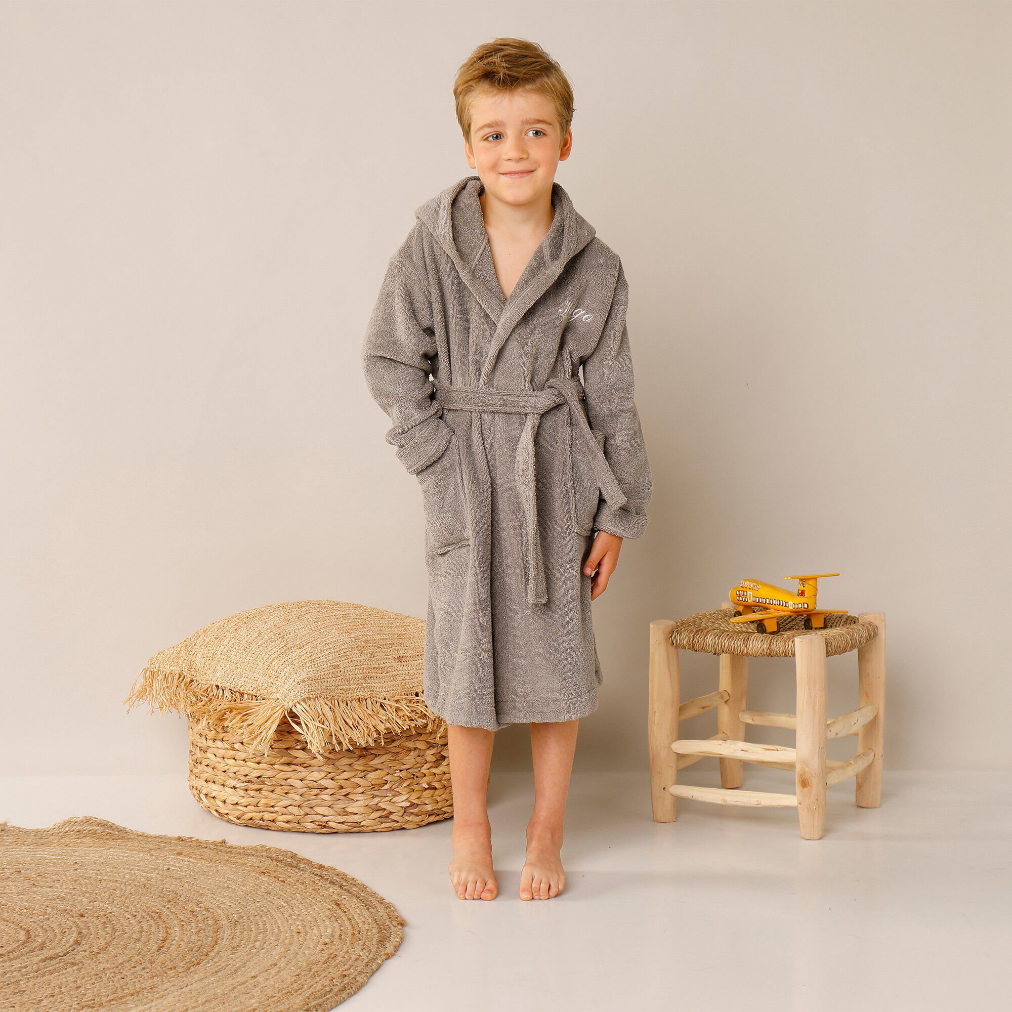 Peignoir de bain enfant personnalisable ourson à capuche
