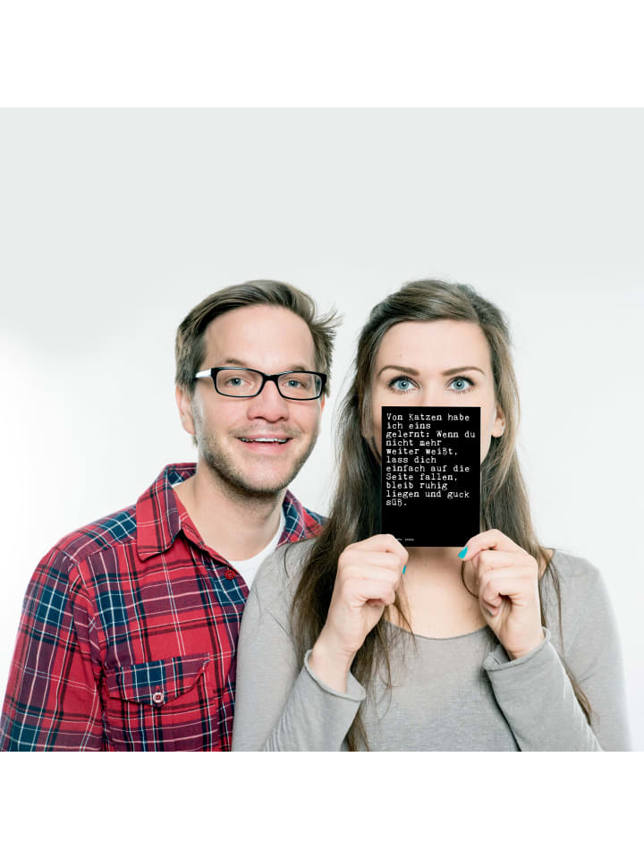 Mr. & Mrs. Panda Postkarte Von Katzen habe ich... mit Spruch in Schwarz günstig kaufen onesize