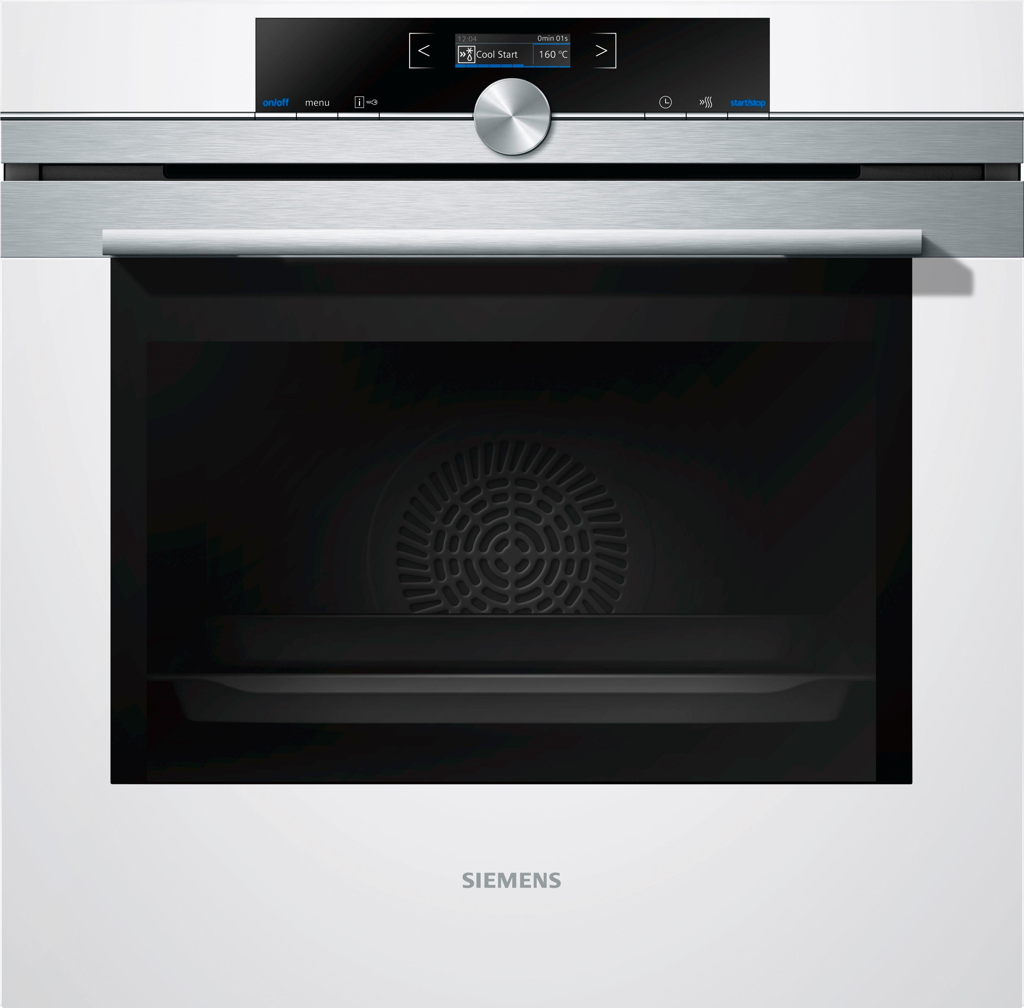 SIEMENS Einbaubackofen HB634GBW1, mit Teleskopauszug nachrüstbar, ecoClean, mit ecoClean