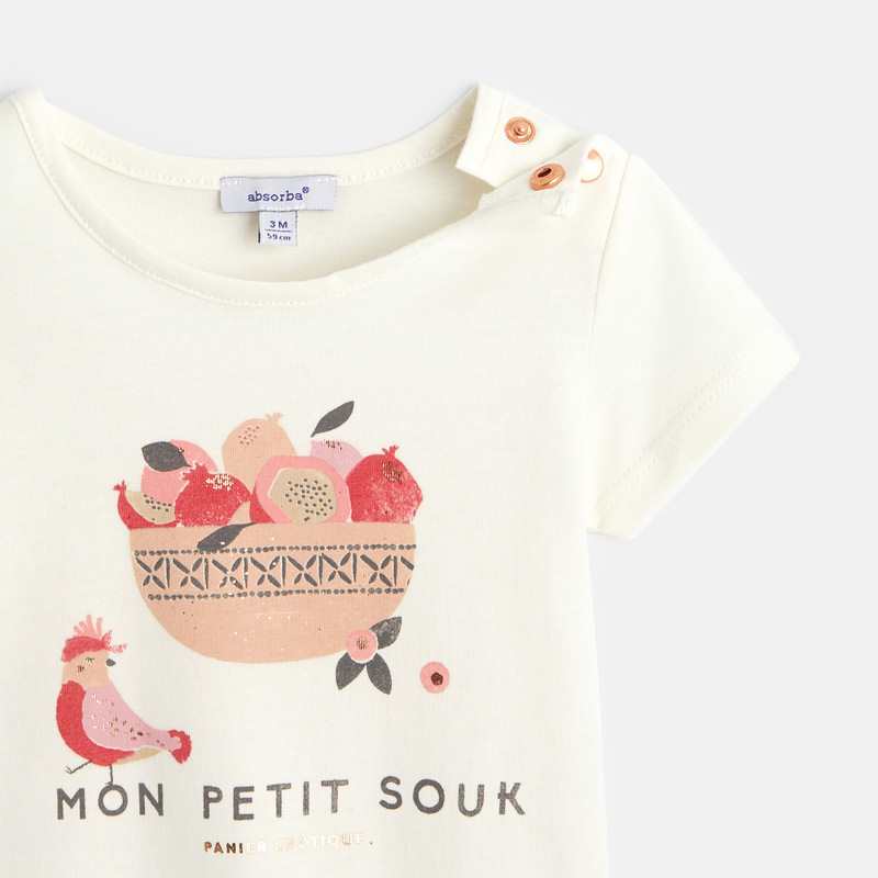 T-shirt bébé fille manches courtes imprimés Absorba