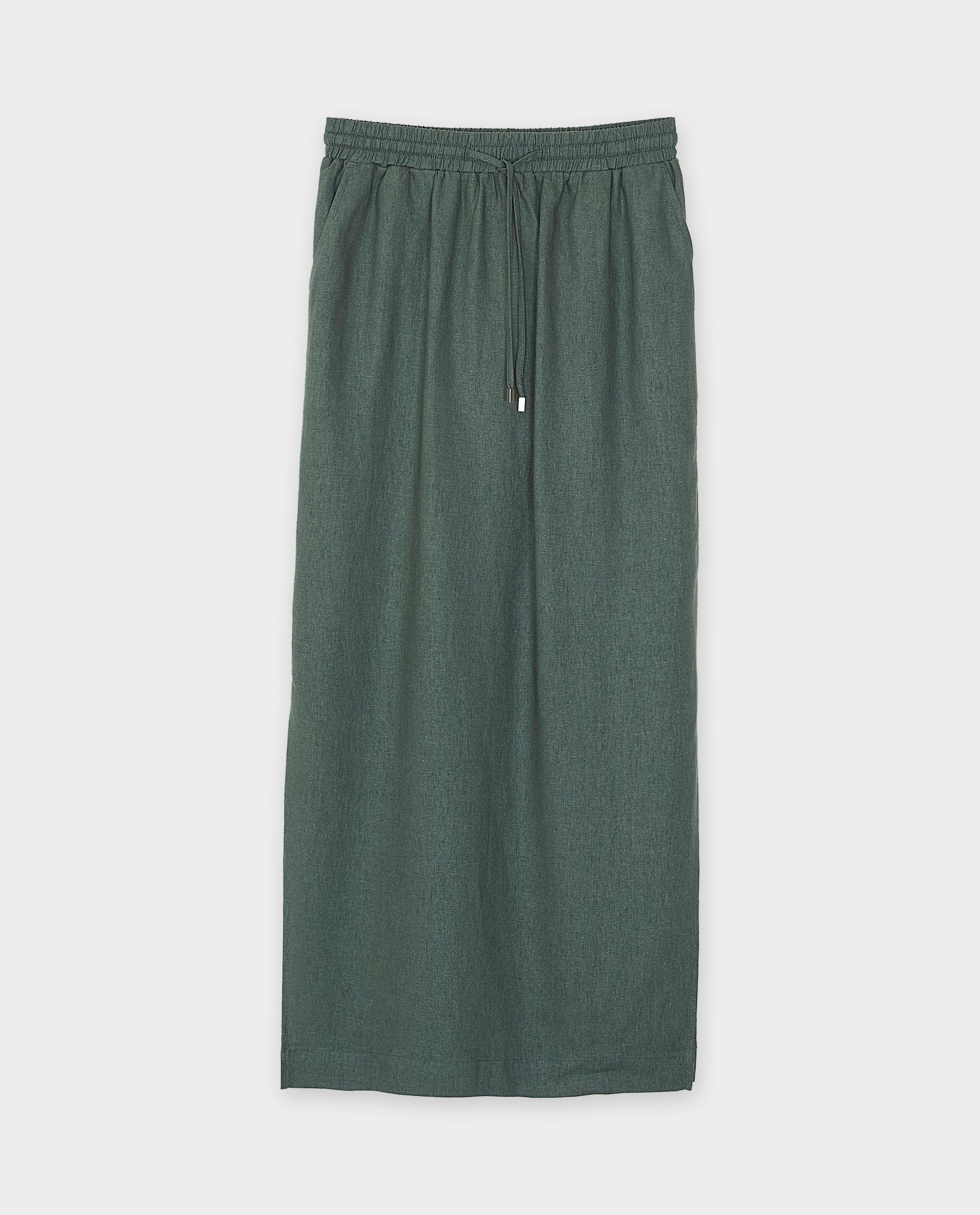 Sora Green szoknya len khaki színben