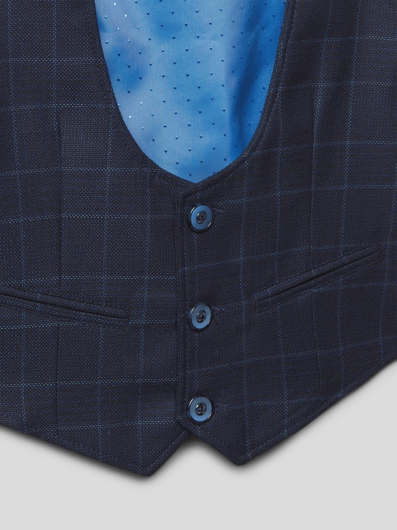 Weste mit Karo-Muster in marineblau