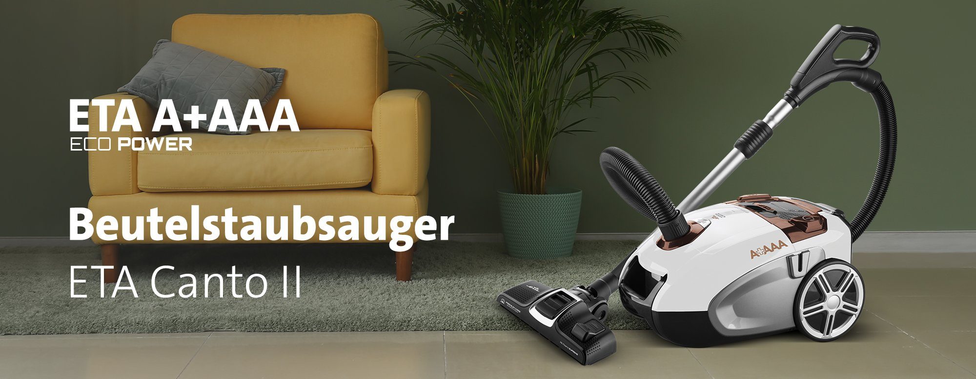 eta Bodenstaubsauger CANTO II ETA349290020, Eco Motor, 700 W, mit Beutel, Aktionsradius 11 m