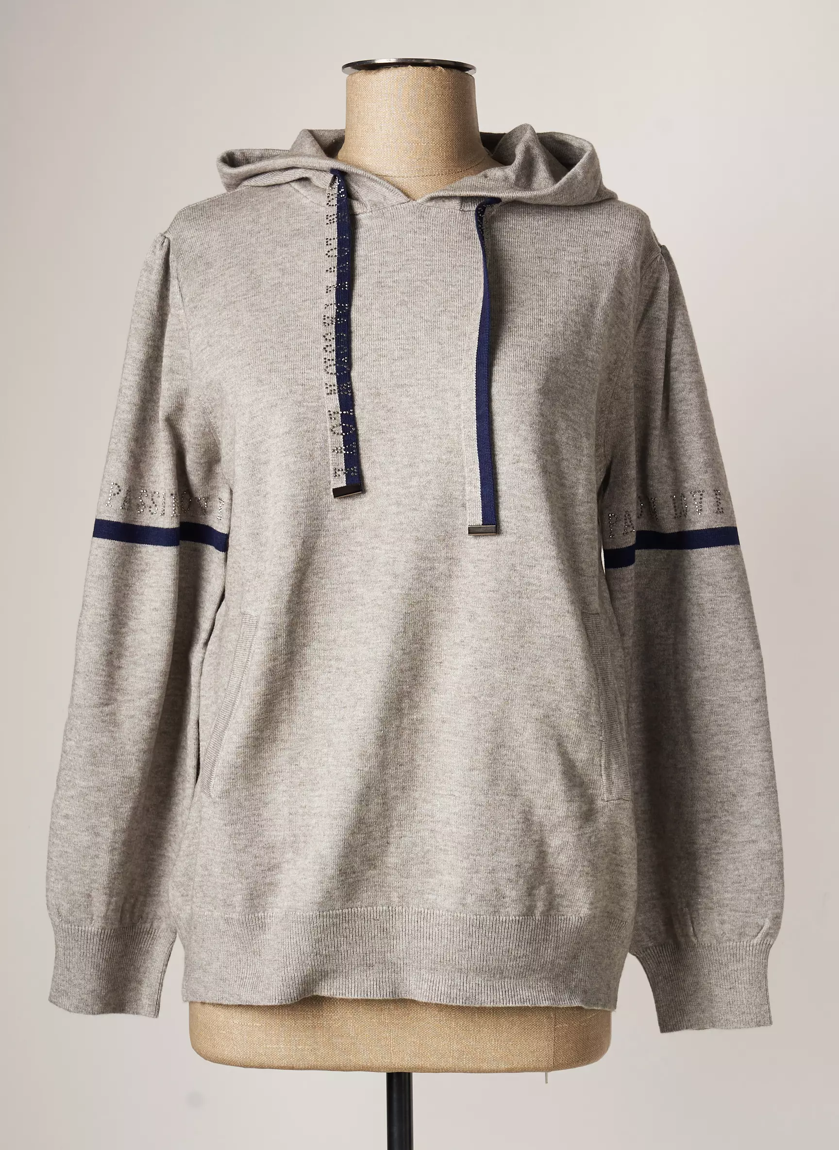 Passioni Sweat Capuche Femme couleur gris