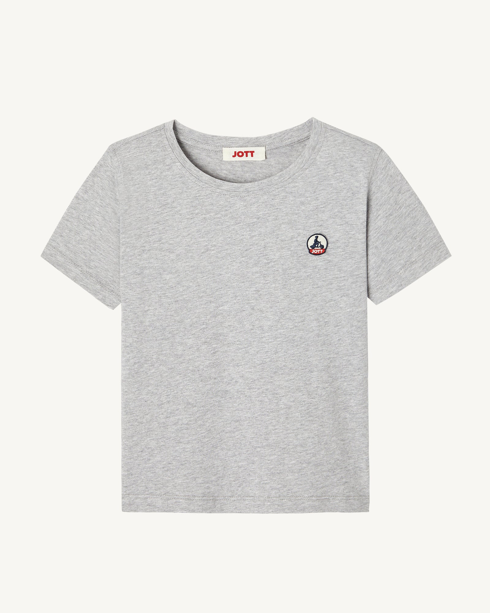 T-shirt enfant en coton biologique col rond Gris chiné Rio
