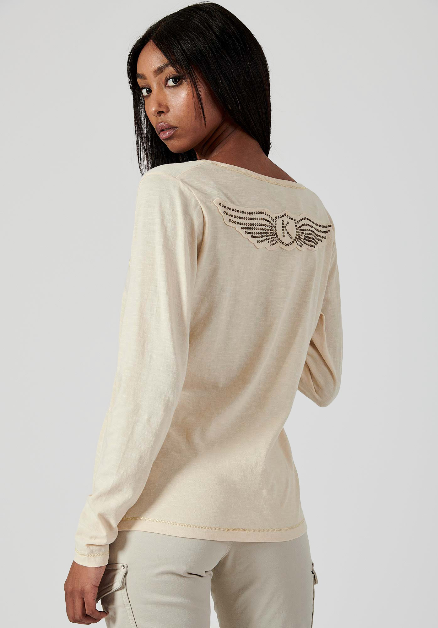 FLORO  T-shirt écru Femme 100% coton