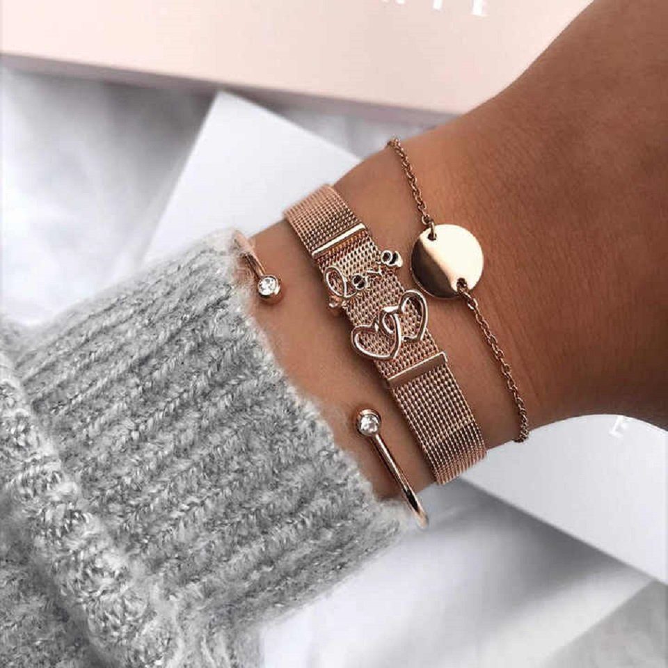 ENGELSINN Armband Mesharmband Love Gold (1-tlg)