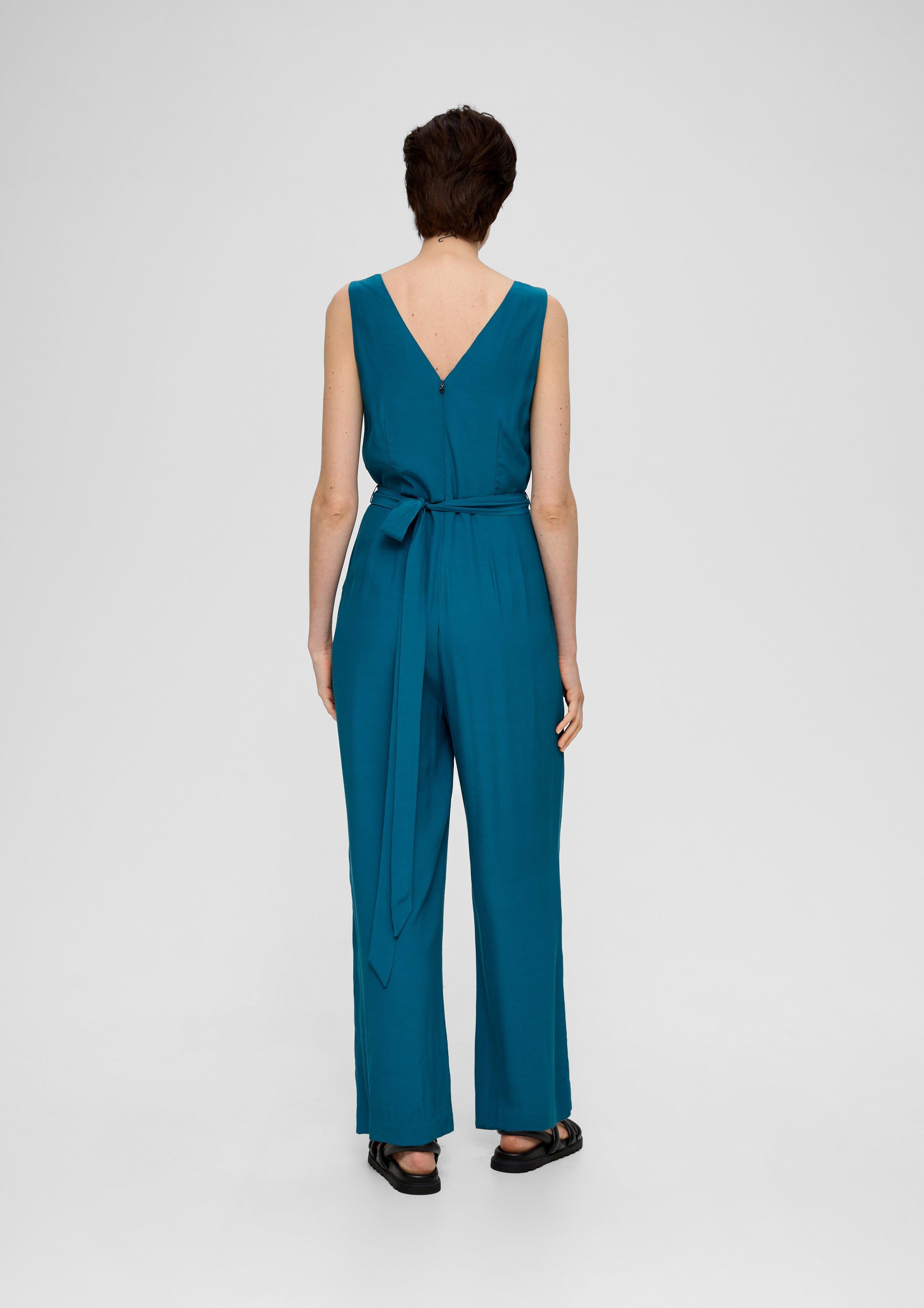 Viskose-Jumpsuit mit Taillengürtel  2132301-6768