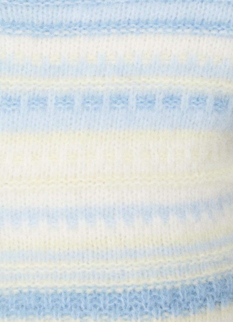 Ganni Fine-knit cardigan in alpaca wool blend with stripe print