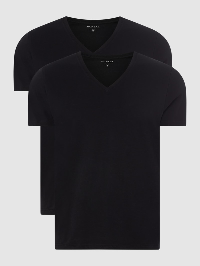 T-Shirt aus Baumwolle im 2er-Pack in schwarz