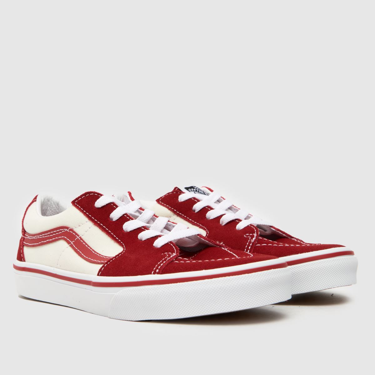 Vans fehér és piros sk8-low ifjúsági edzőcipők