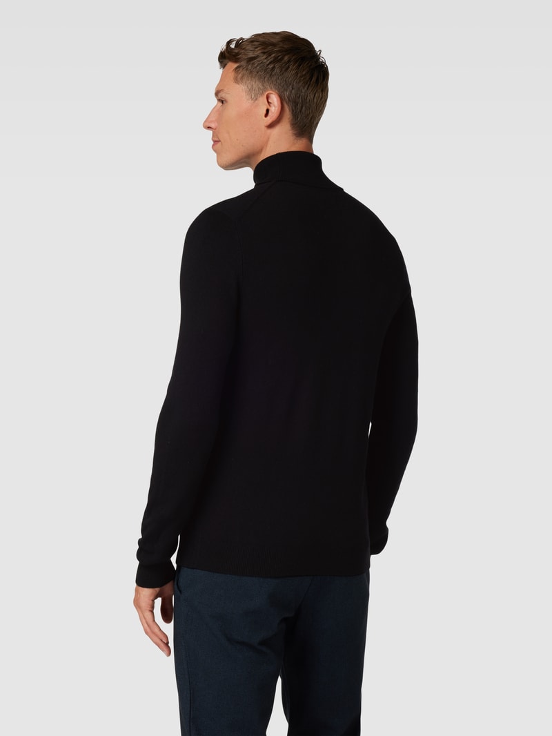 Strickpullover mit Rollkragen in schwarz